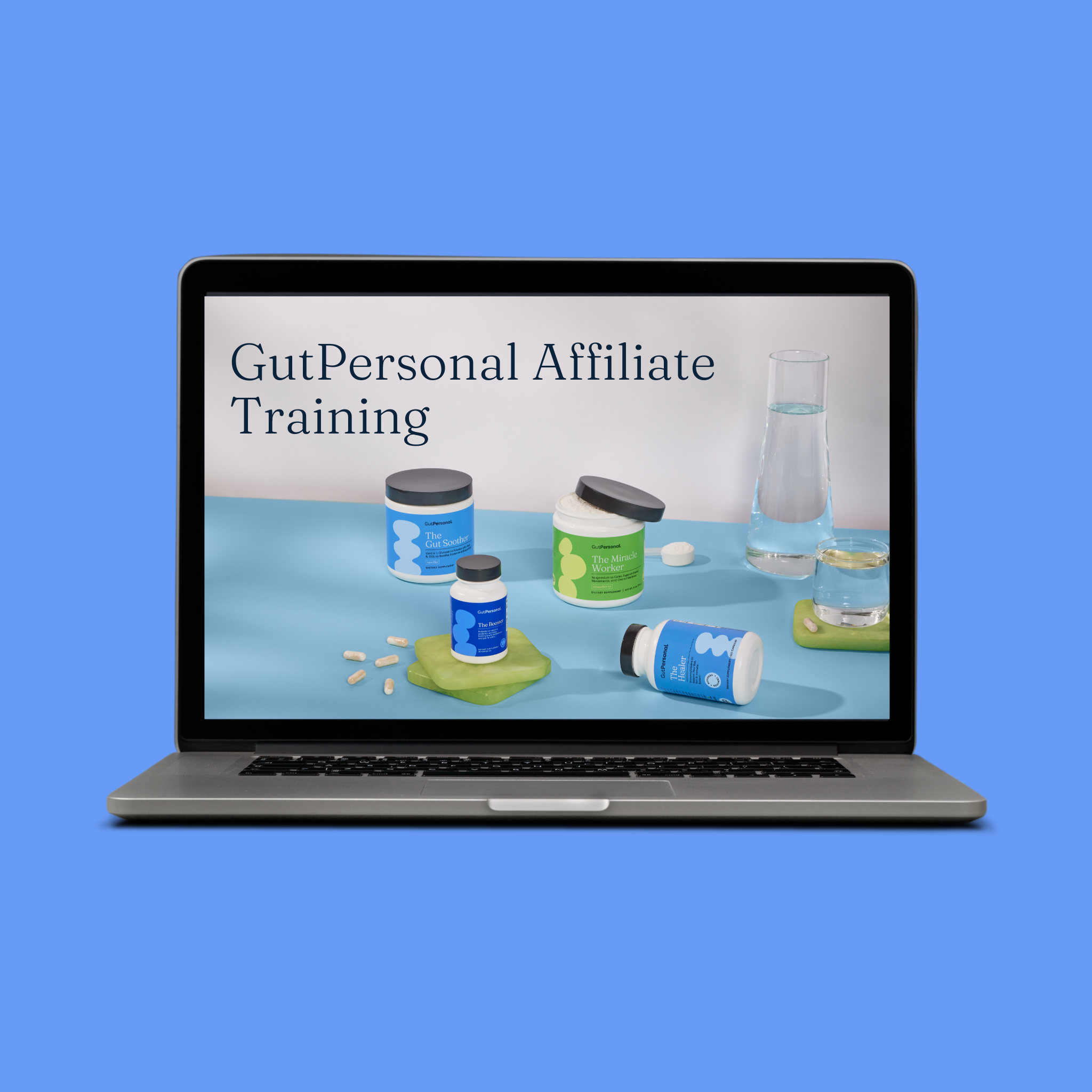 laptop with gutpersonal affiliate training