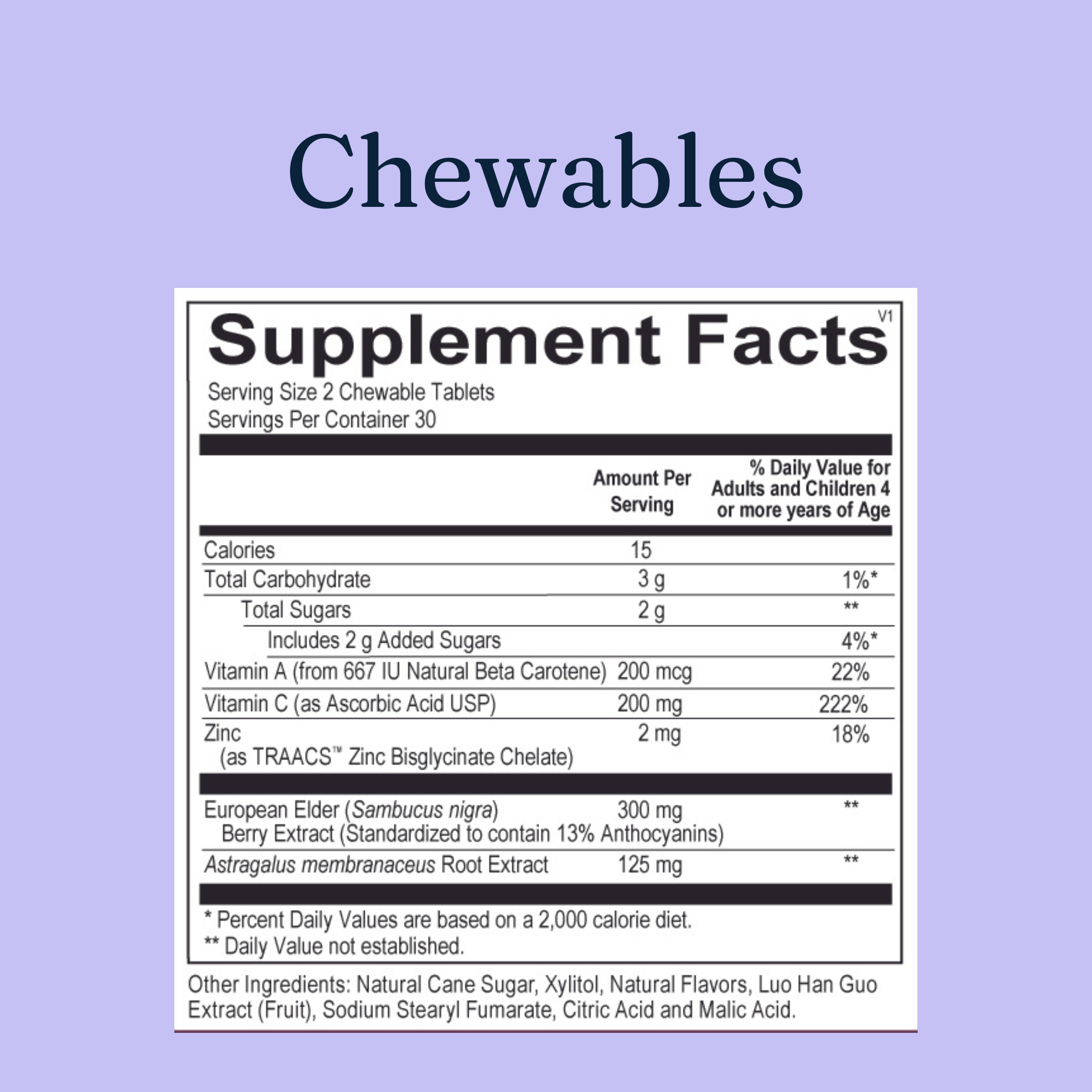 image of the supplement facts list of the defender jr by gutpersonal