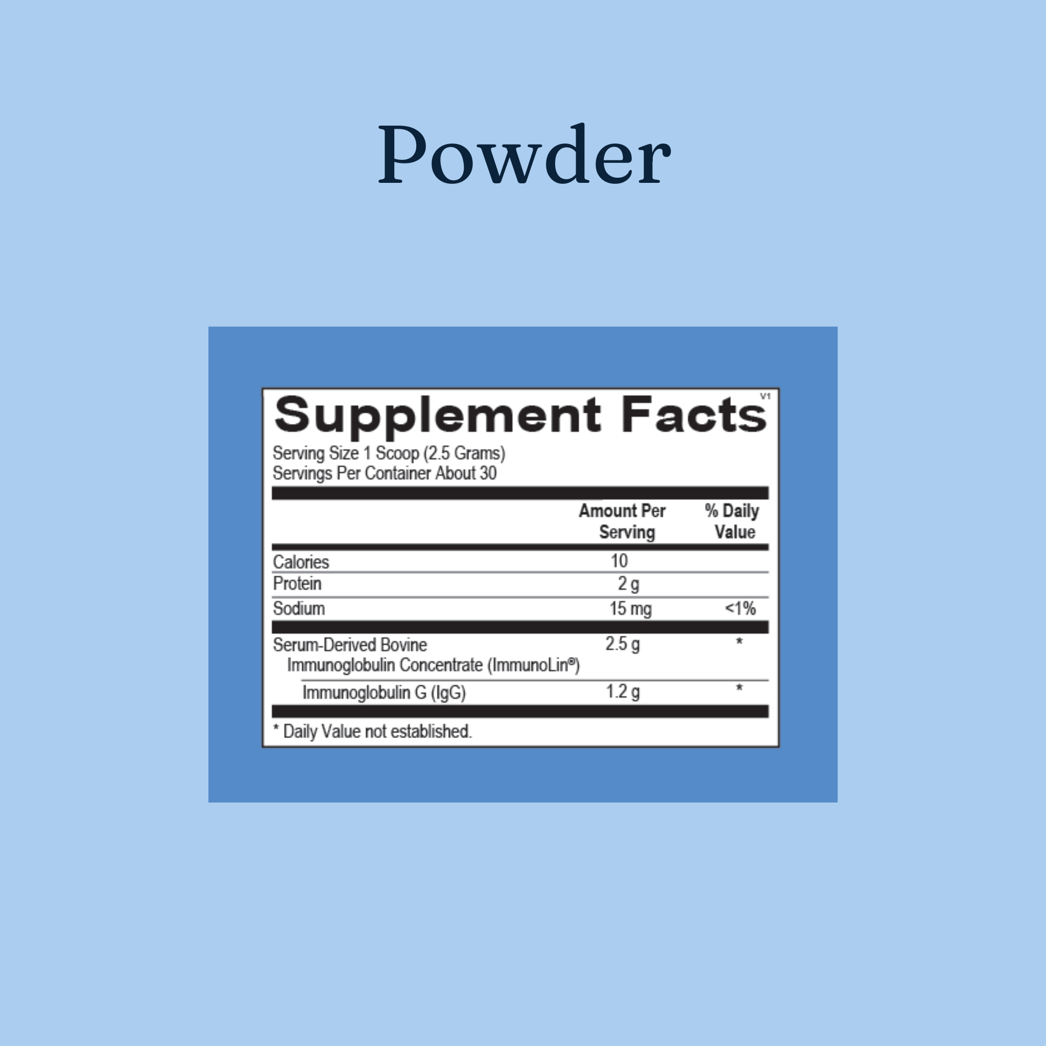 image of the supplement facts the healer powder by gutpersonal